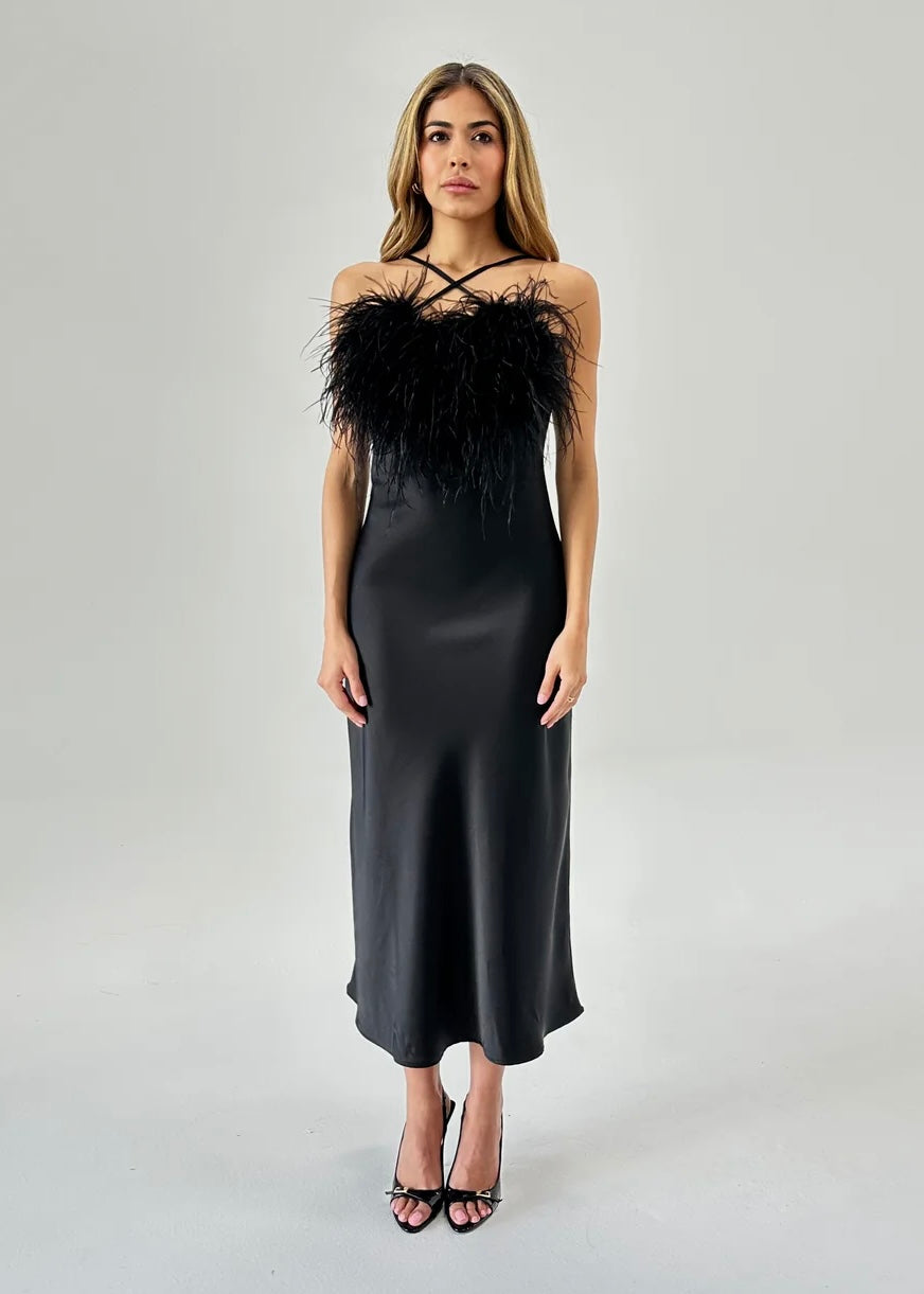 Satin Feather Dress