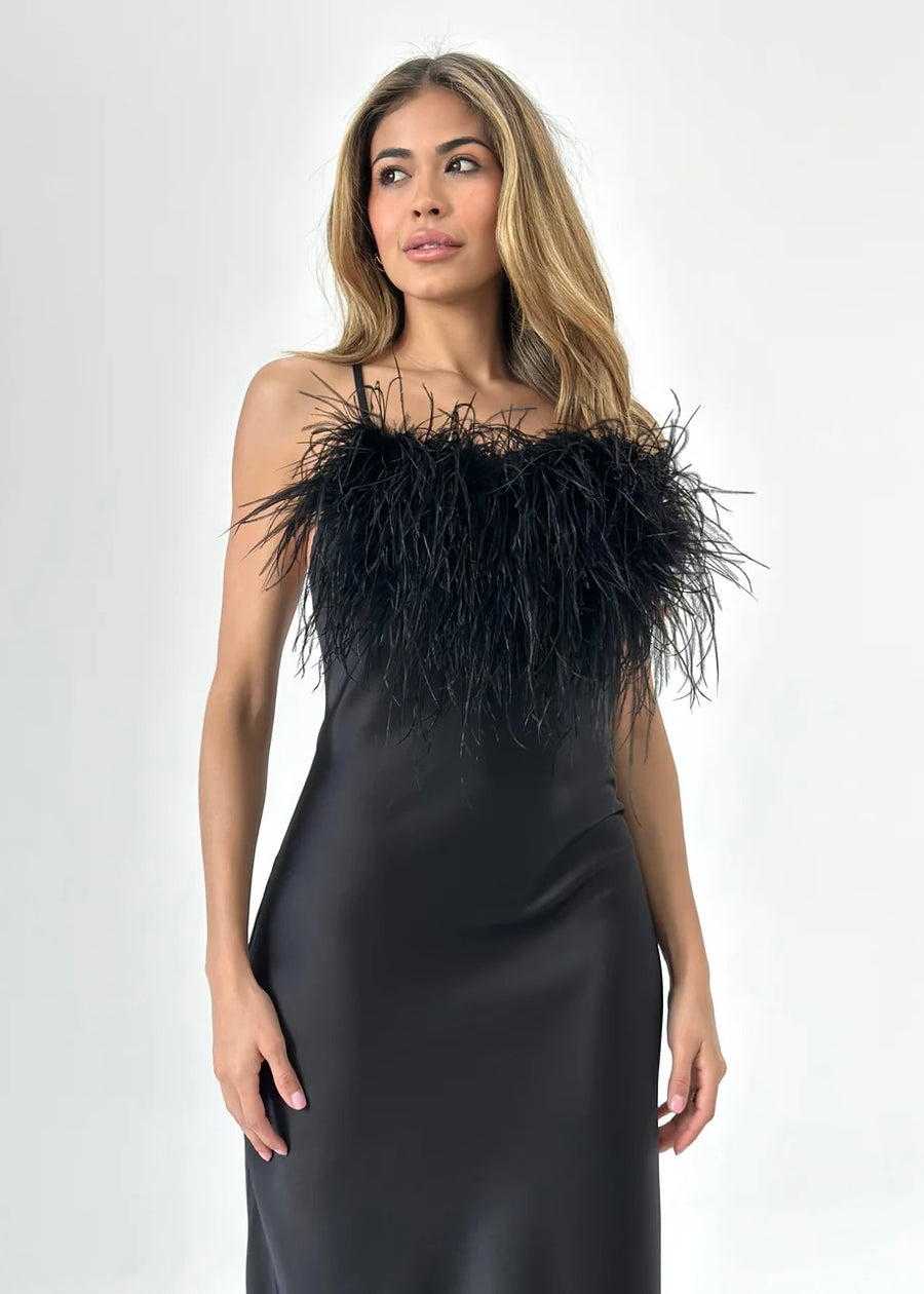 Satin Feather Dress