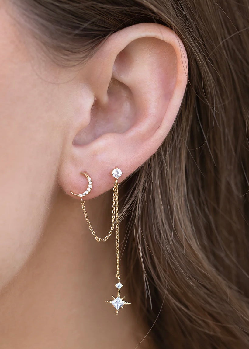 Moon Double Earrings