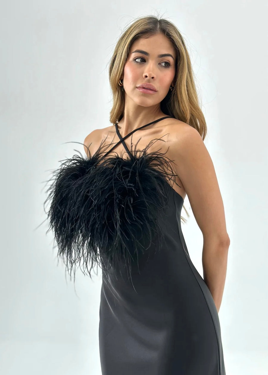 Satin Feather Dress